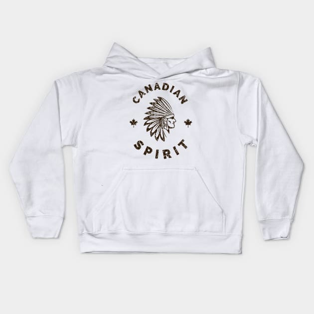 Canada Indian Native American Canadian Kids Hoodie by Foxxy Merch